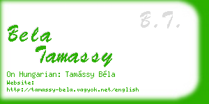 bela tamassy business card