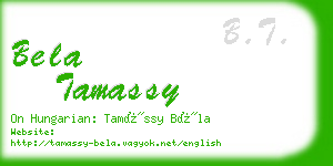 bela tamassy business card